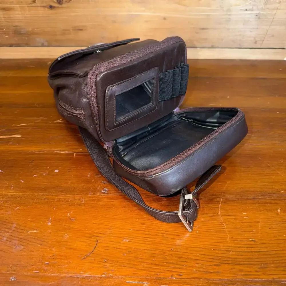 Perlina Dark Brown Soft Leather Sling Bag Backpack